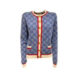pre-owned GUCCI multicolour woolen and cotton cardigan | Size S