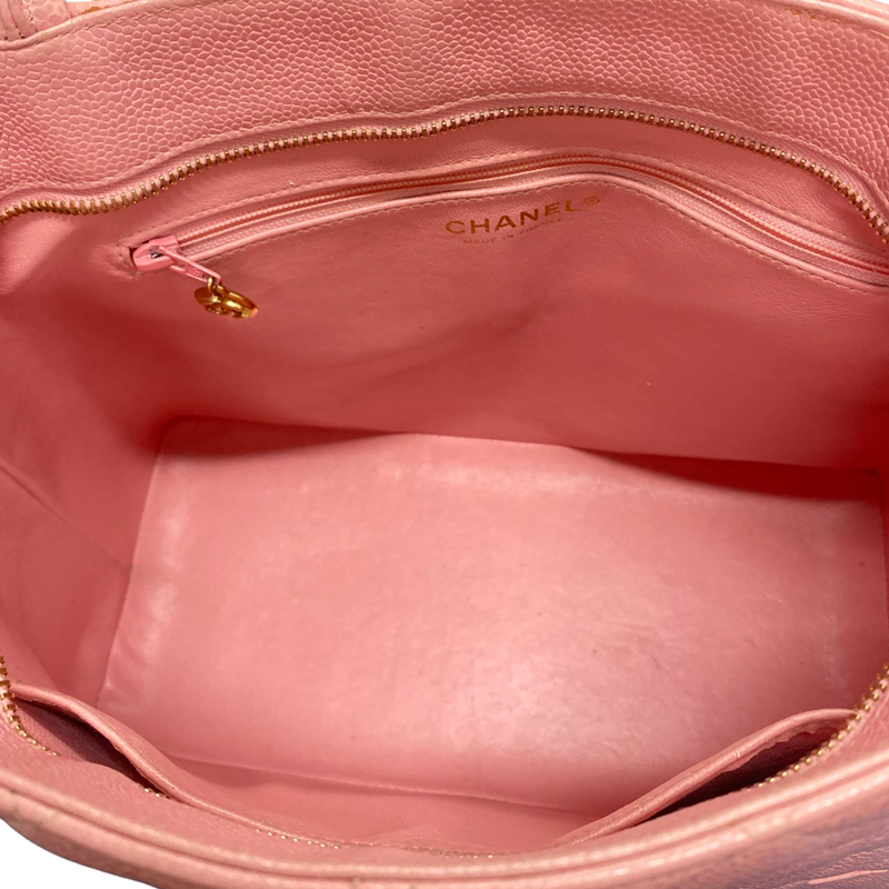 CHANEL pink grained leather Medallion tote bag