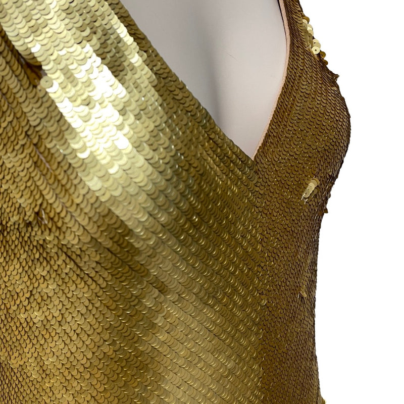 JENNY PACKHAM gold sequined silk maxi dress