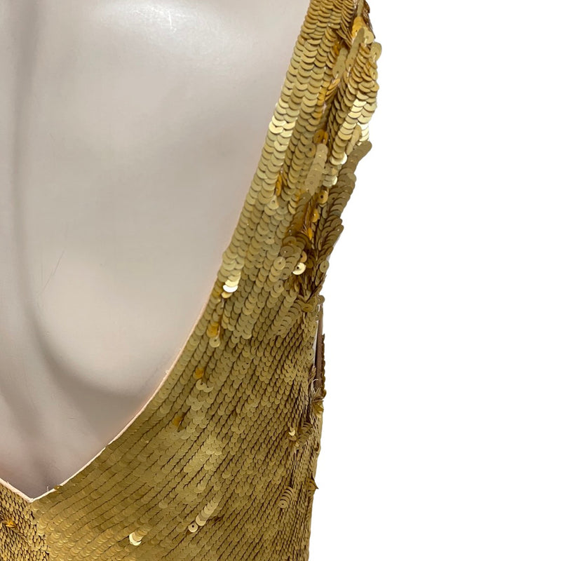 JENNY PACKHAM gold sequined silk maxi dress