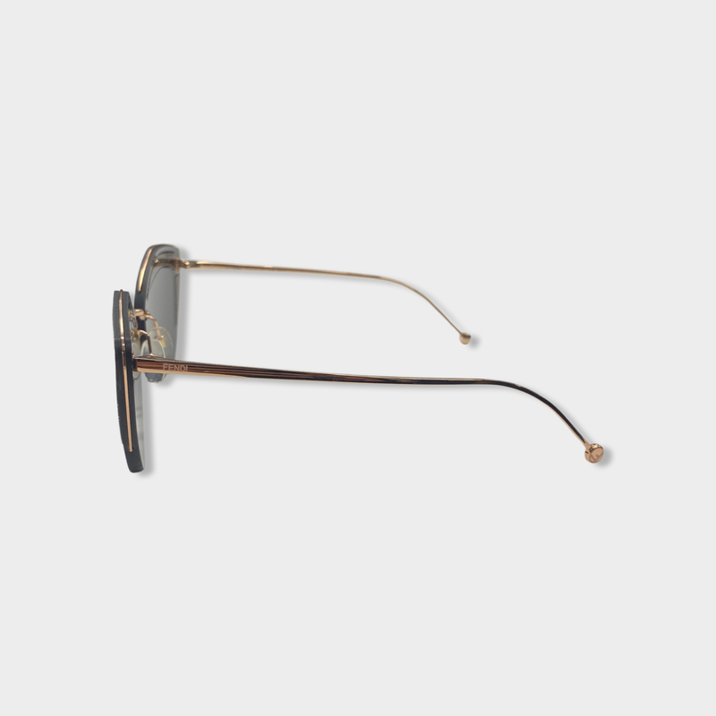 second-hand FENDI grey and brown glitter sunglasses