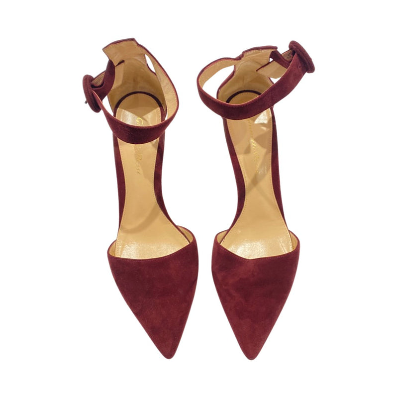 second-hand Gianvito Rossi burgundy suede heels | Size 38.5