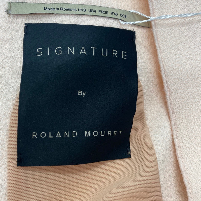 ROLAND MOURET nude woolen mid-length dress