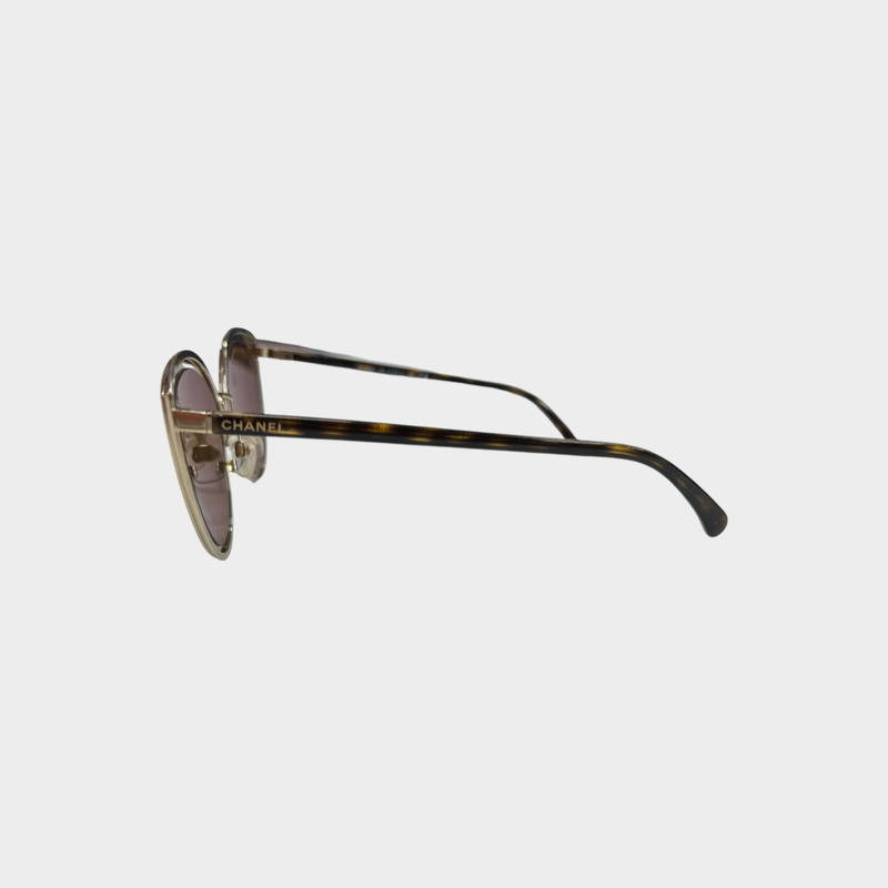 CHANEL golden metal sunglasses