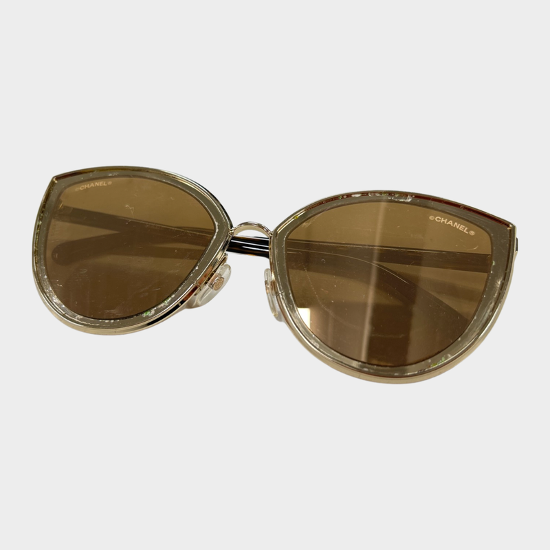 CHANEL golden metal sunglasses