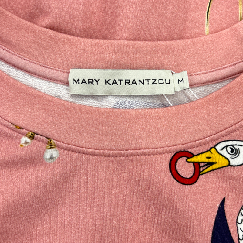 MARY KATRANTZOU pink cotton sweatshirt
