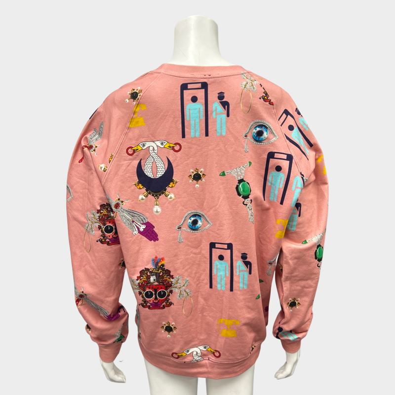 MARY KATRANTZOU pink cotton sweatshirt