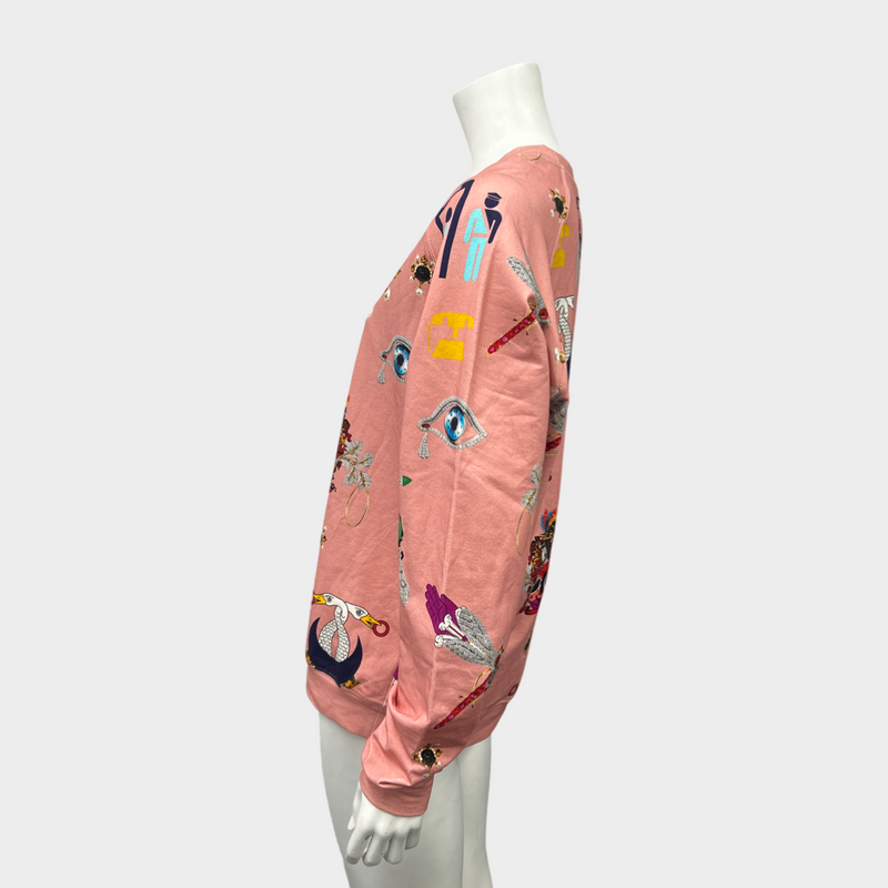 MARY KATRANTZOU pink cotton sweatshirt