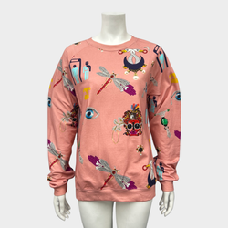 MARY KATRANTZOU pink cotton sweatshirt