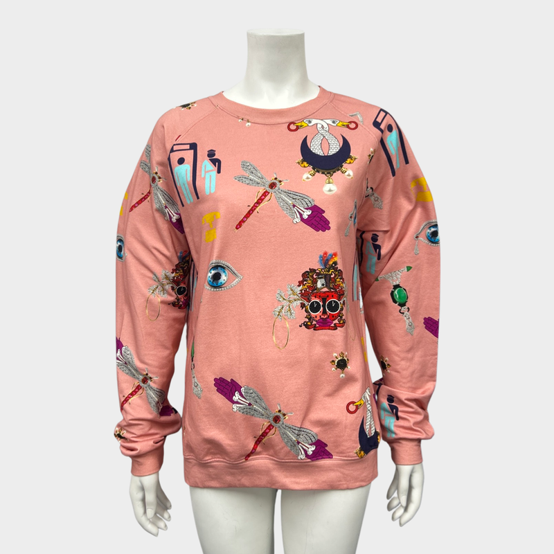 MARY KATRANTZOU pink cotton sweatshirt