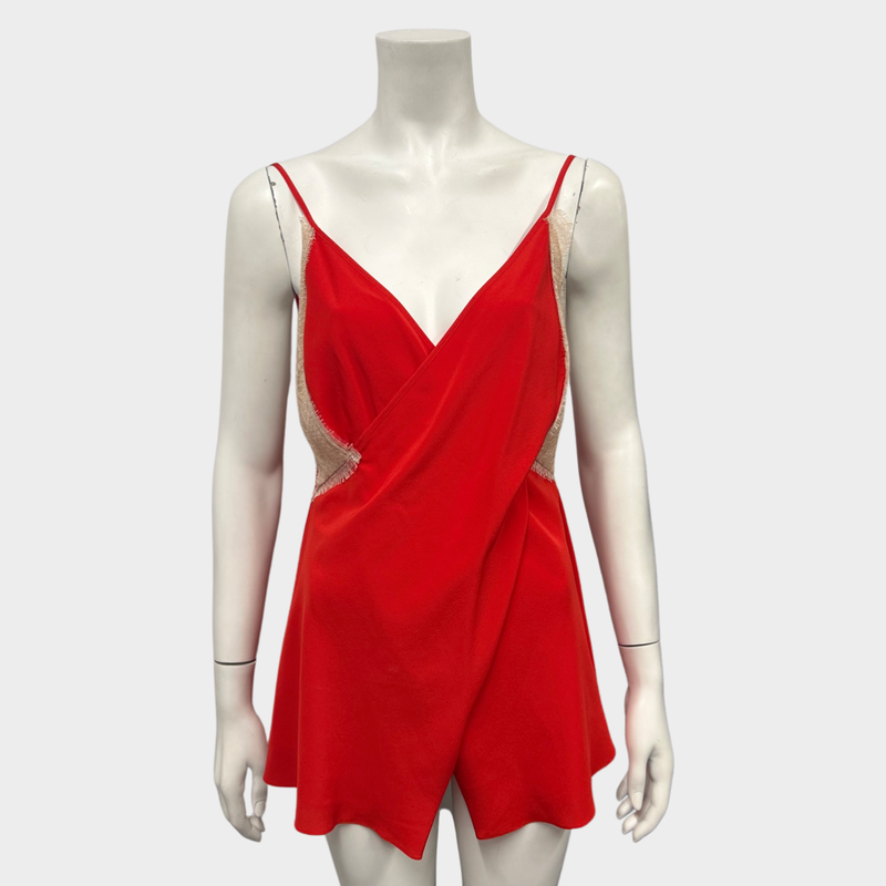 VICTORIA BECKHAM red silk top