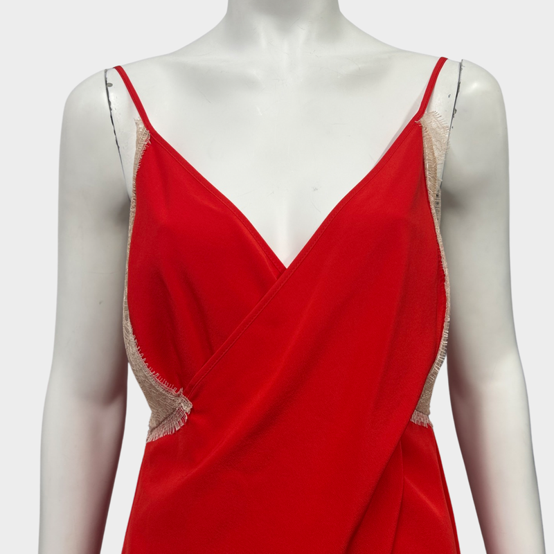 VICTORIA BECKHAM red silk top