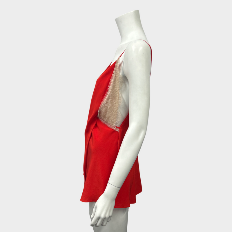 VICTORIA BECKHAM red silk top