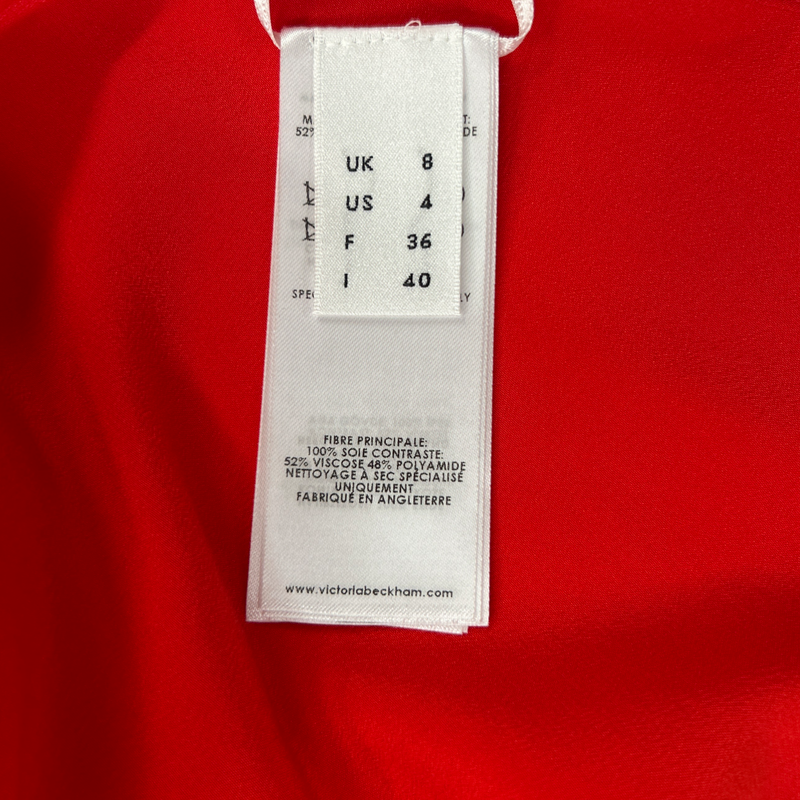 VICTORIA BECKHAM red silk top
