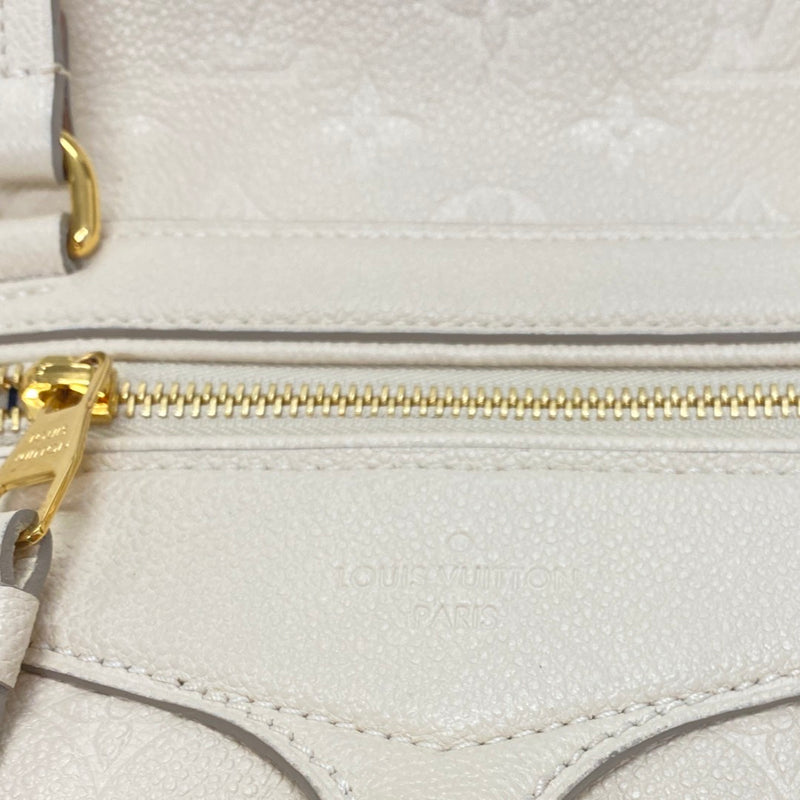 LOUIS VUITTON ecru monogram leather handbag with gold hardware