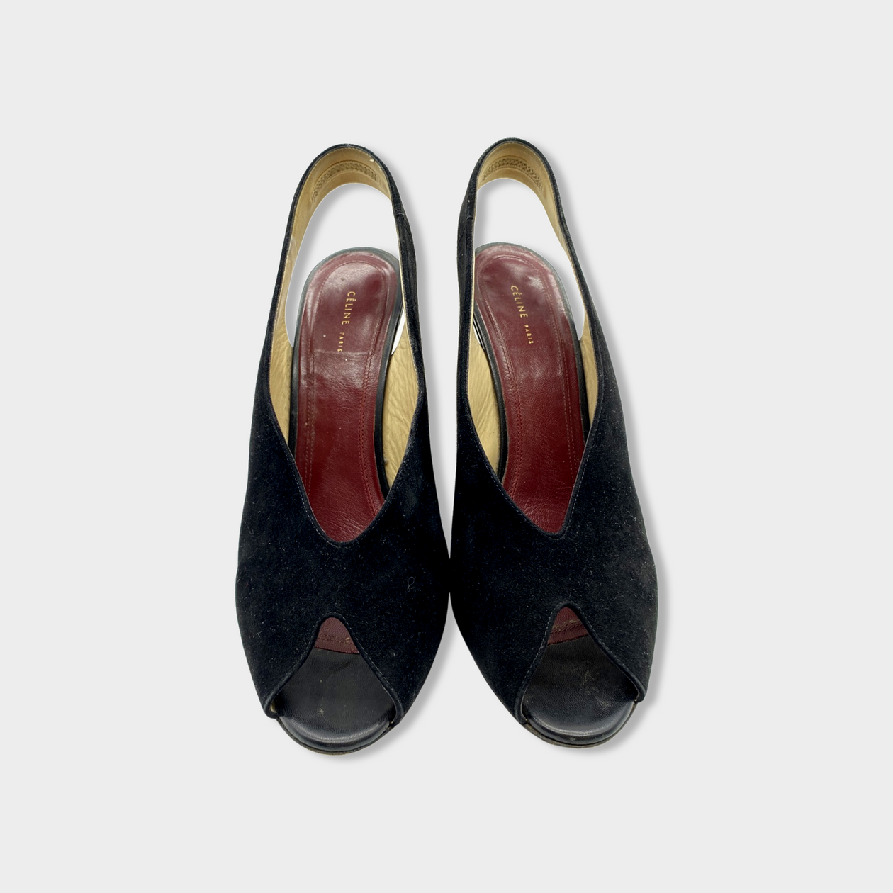 C LINE black suede wedges Loop Generation