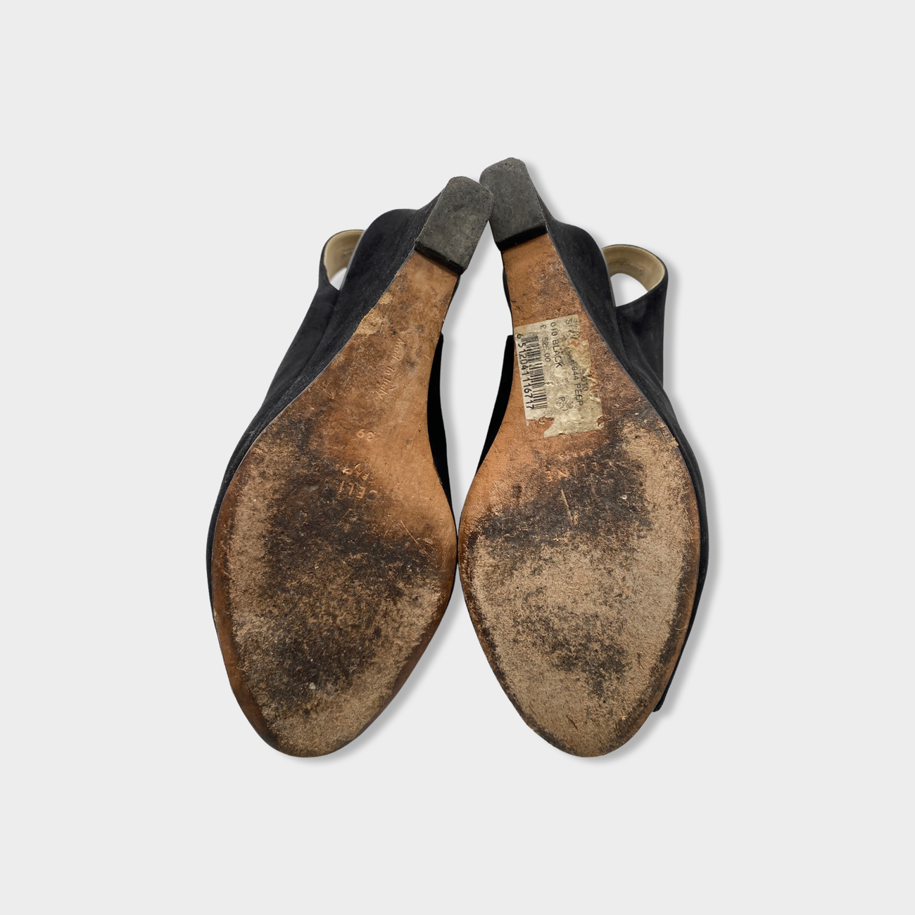 C LINE black suede wedges Loop Generation