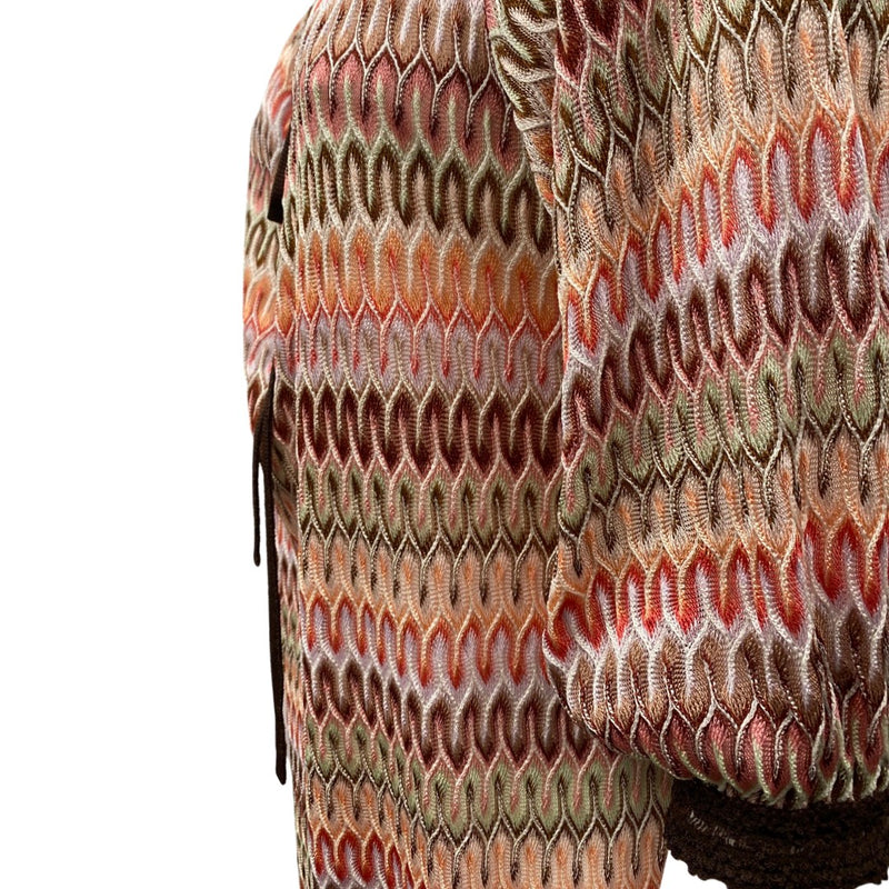 MISSONI MARE pink and brown crochet viscose dress