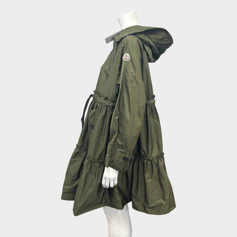 Moncler khaki polyamide rain coat