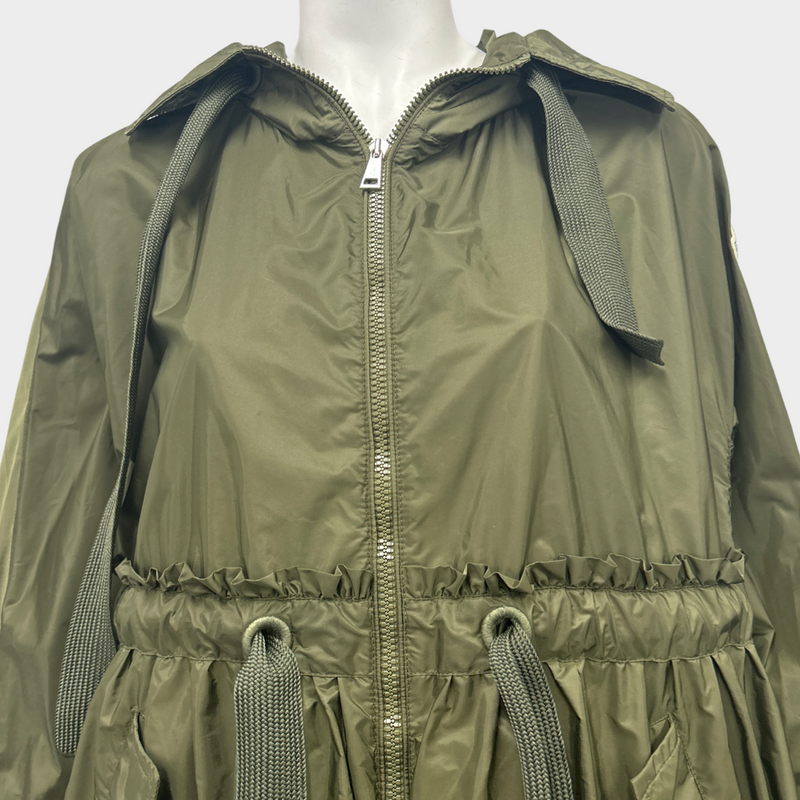 Moncler khaki polyamide rain coat