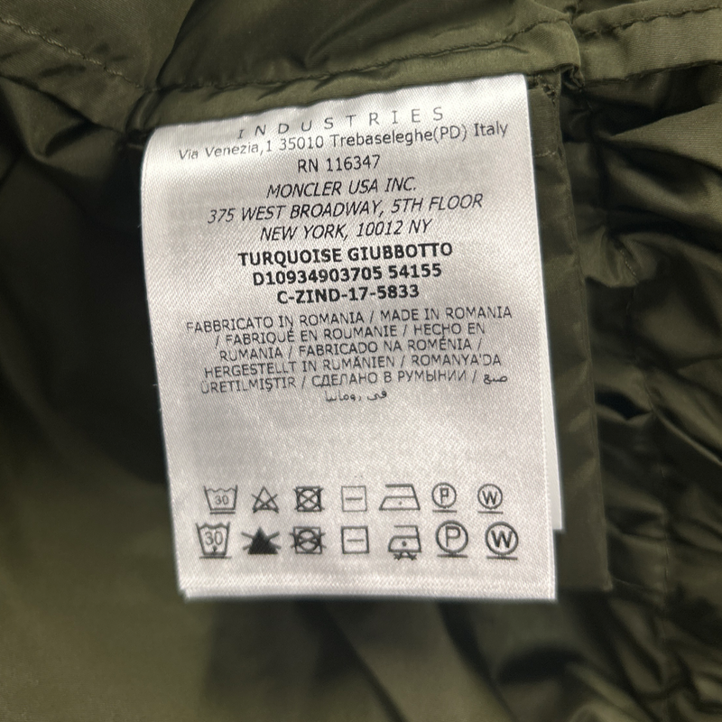 Moncler khaki polyamide rain coat