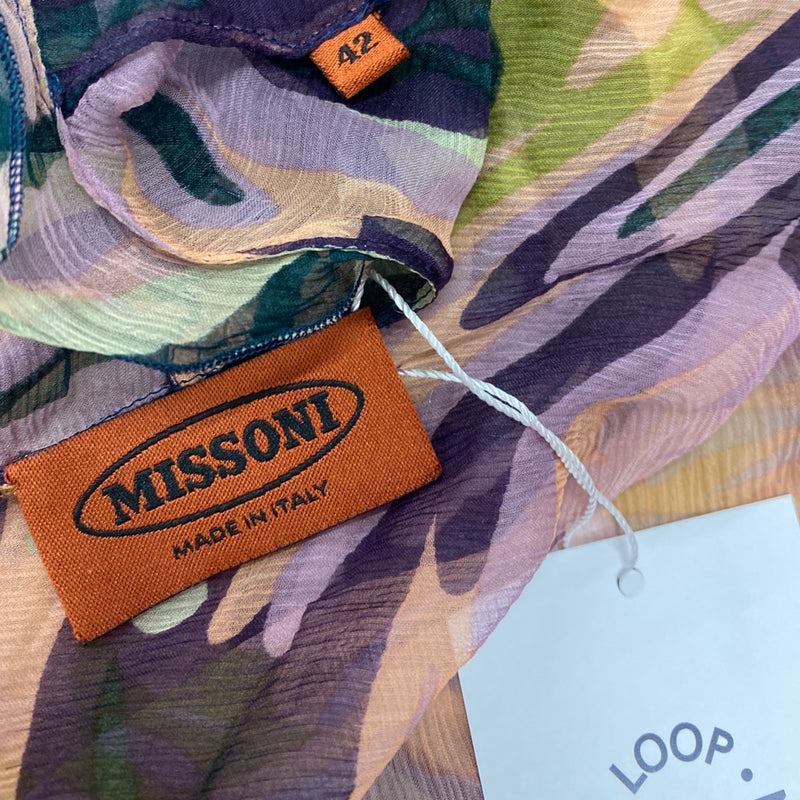 MISSONI multicolour silk belted blouse