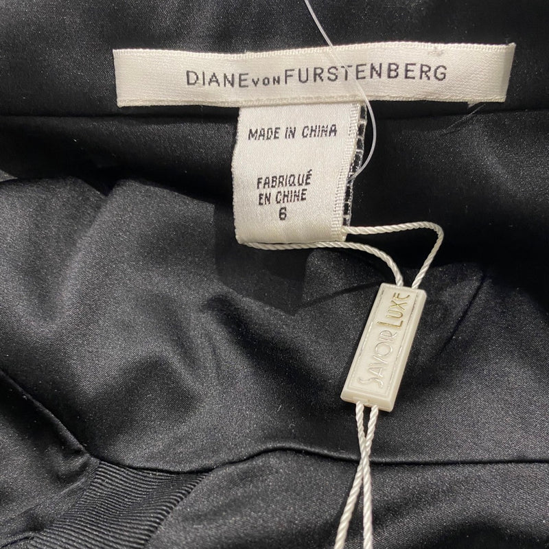 DIANE VON FURSTENBERG navy check print sleeveless mid-length dress