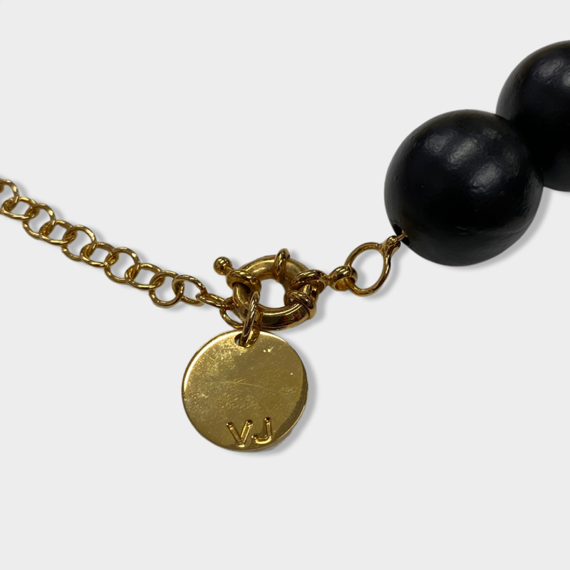 second-hand VANDA JACINTHO black and gold beads necklace