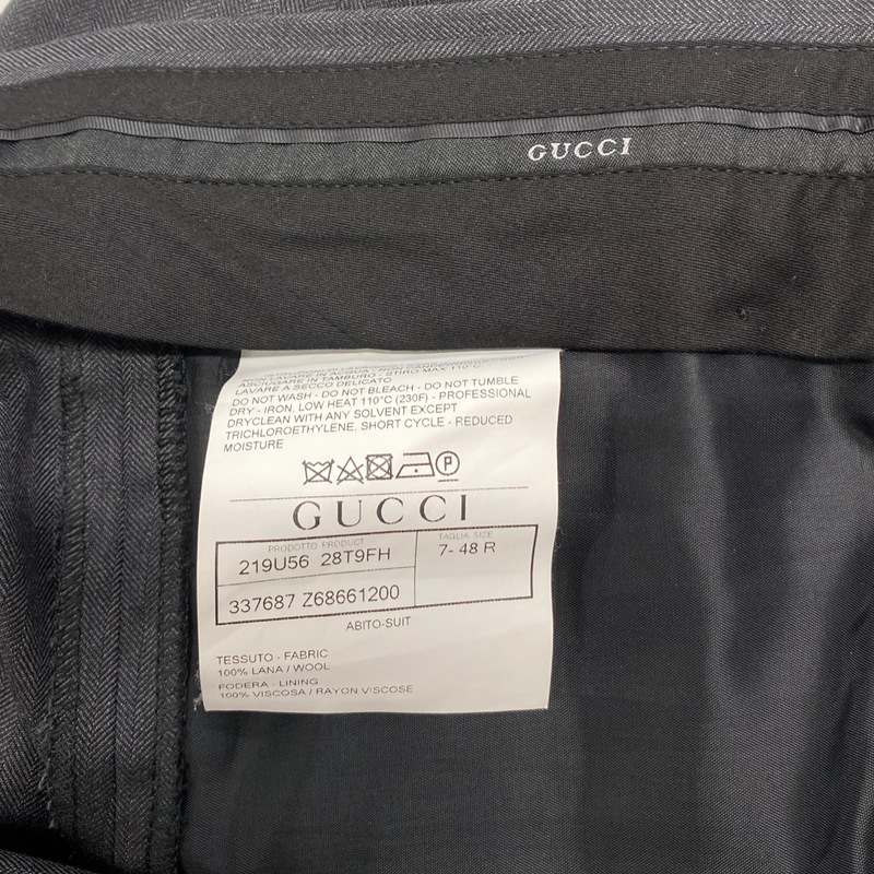 GUCCI grey striped woolen set of jacket and trousers