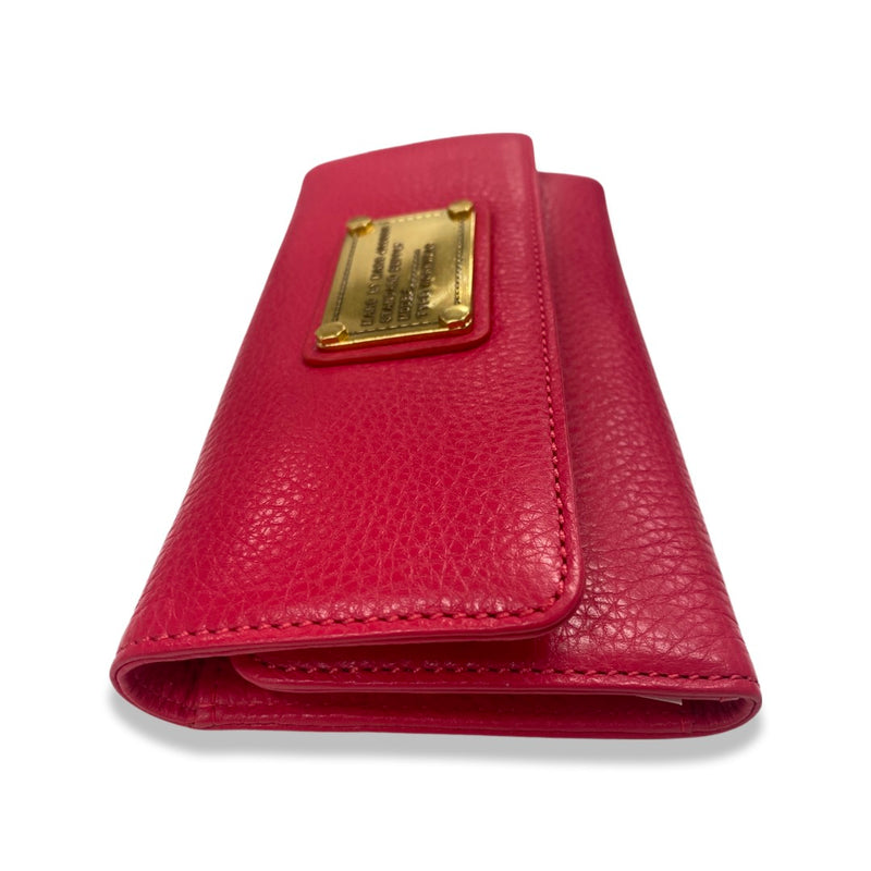 MARC BY MARC JACOBS raspberry and gold leather wallet