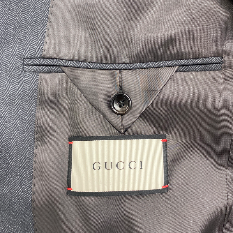 GUCCI grey striped woolen set of jacket and trousers