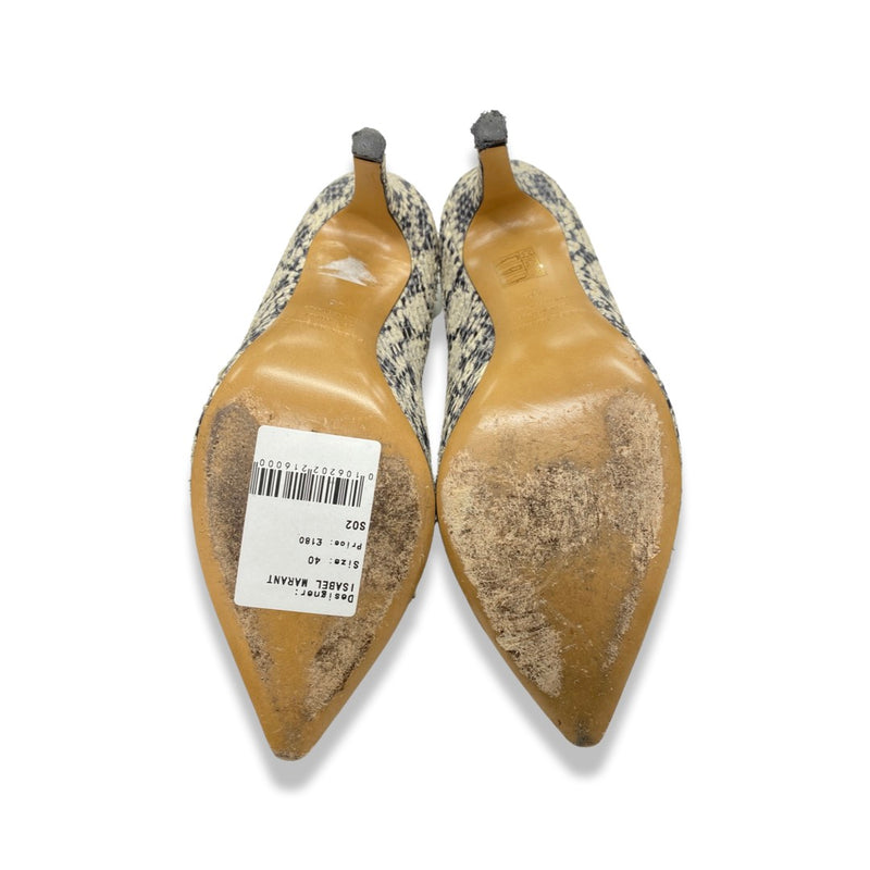 ISABEL MARANT navy and ecru vegan leather pumps