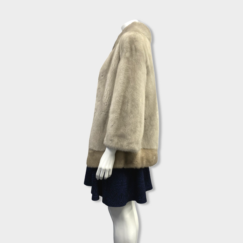 VAKKO light grey mink fur coat
