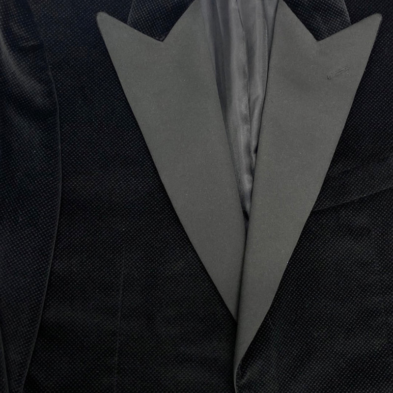 second-hand CANALI black velvet tuxedo jacket | Size IT48