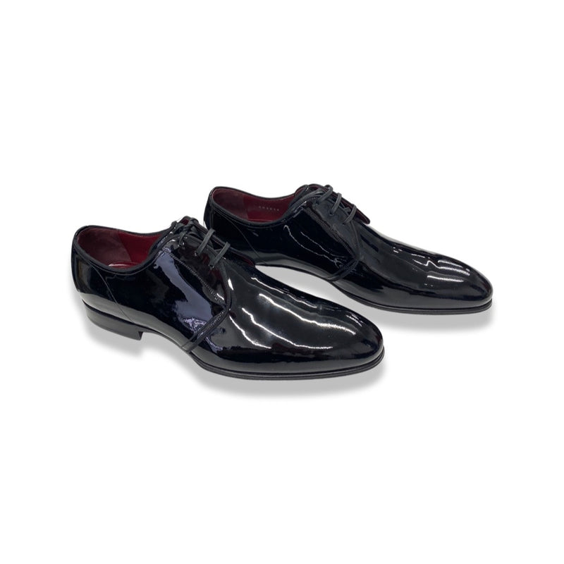 second-hand DOLCE&GABBANA black patent leather lace-up loafers | Size 42