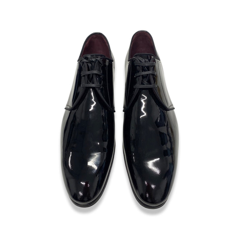 pre-loved DOLCE&GABBANA black patent leather lace-up loafers | Size 42