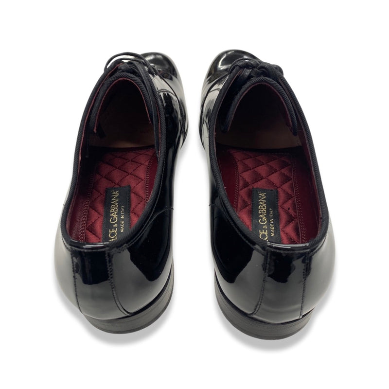 DOLCE&GABBANA black patent leather lace-up loafers