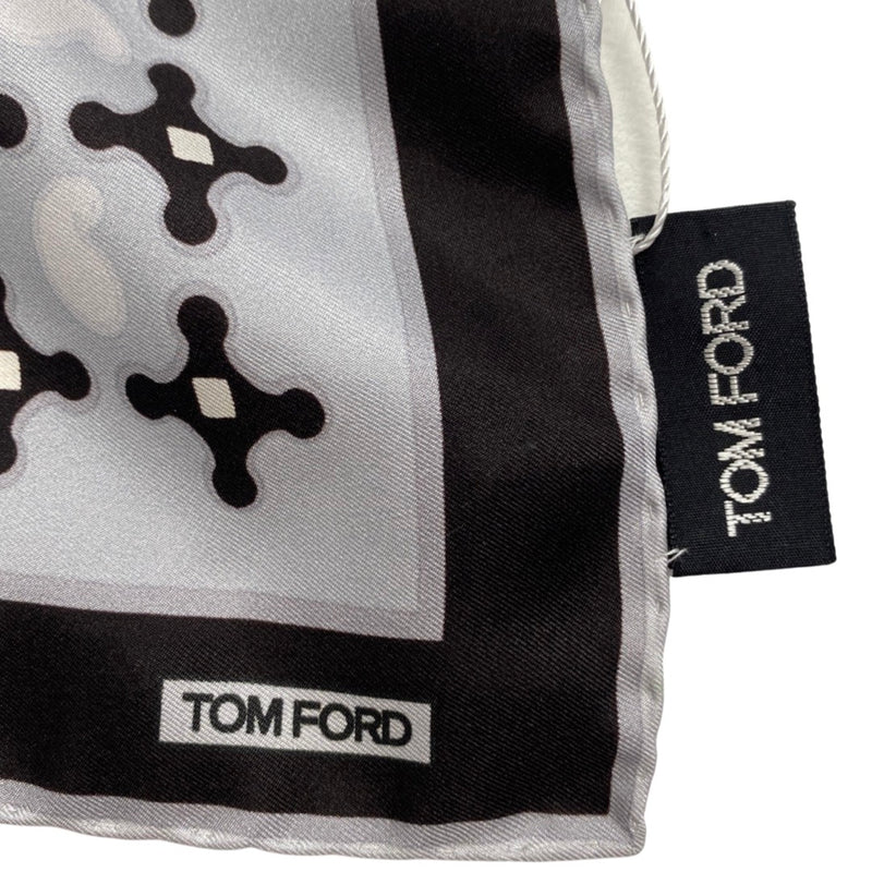 TOM FORD black and baby blue silk pocket square