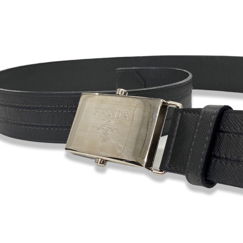 PRADA grey and silver leather belt
