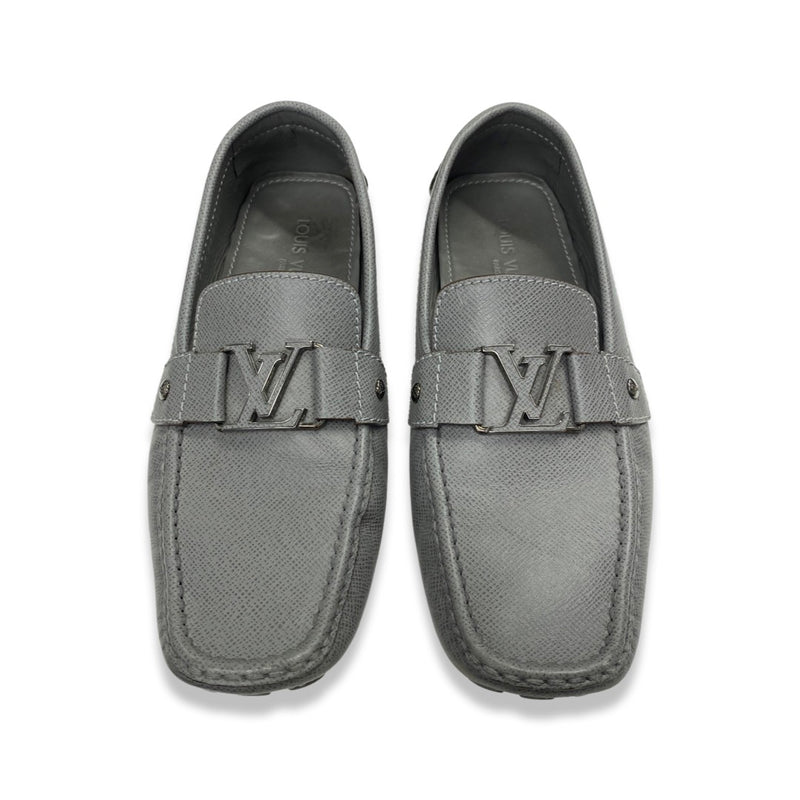 LOUIS VUITTON Monte Carlo grey leather mocassins | Size 42.5