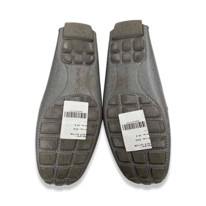 LOUIS VUITTON Monte Carlo grey leather mocassins | Size 42.5