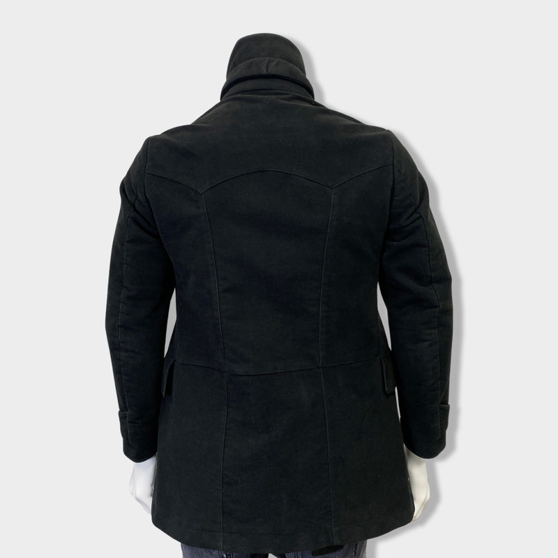 GUCCI black velour coat with gold buttons