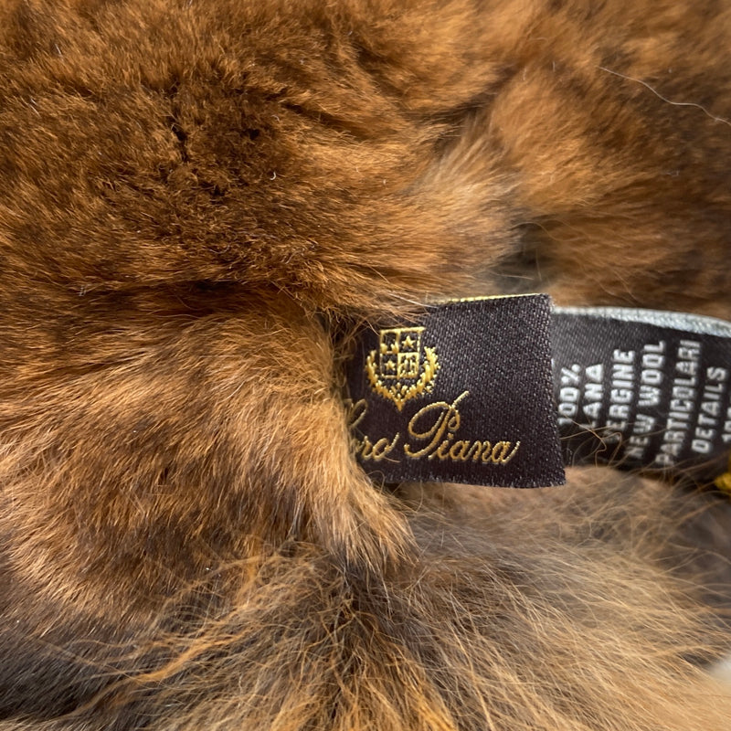 LORO PIANA brown and ginger squirrel in mink fur with snowball detail