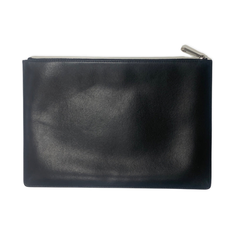 pre-loved Givenchy black logo leather pouch