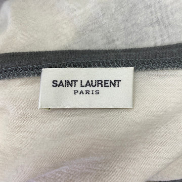 SAINT LAURENT multicolour logo robot print cotton and woolen top