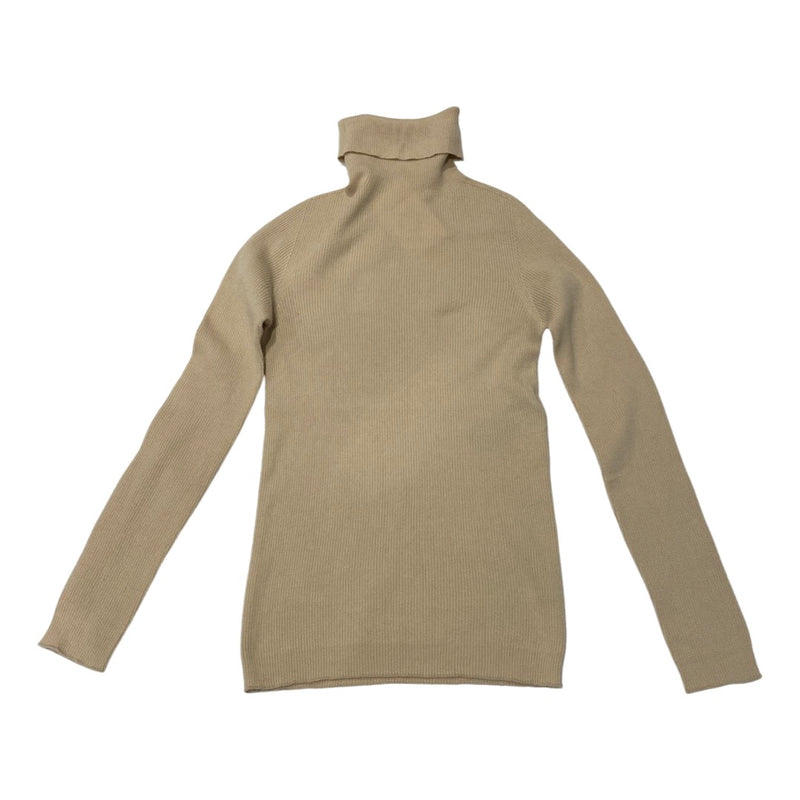 pre-owned D.EXTERIOR beige ribbed turtleneck woolen jumper | Size S