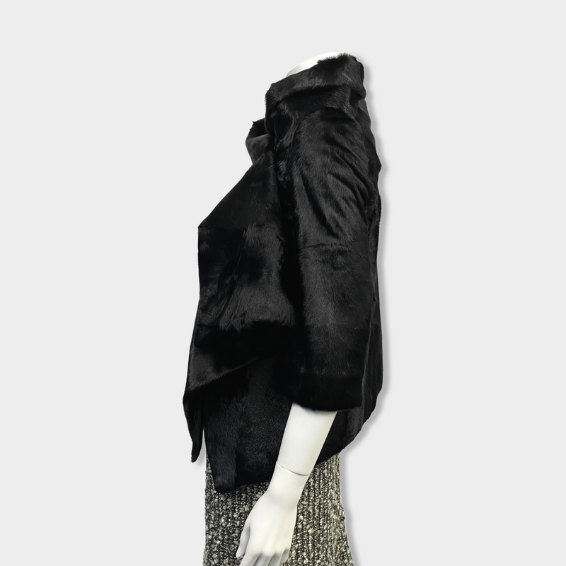 second-hand PEACHOO + KREJBERG black goat fur jacket