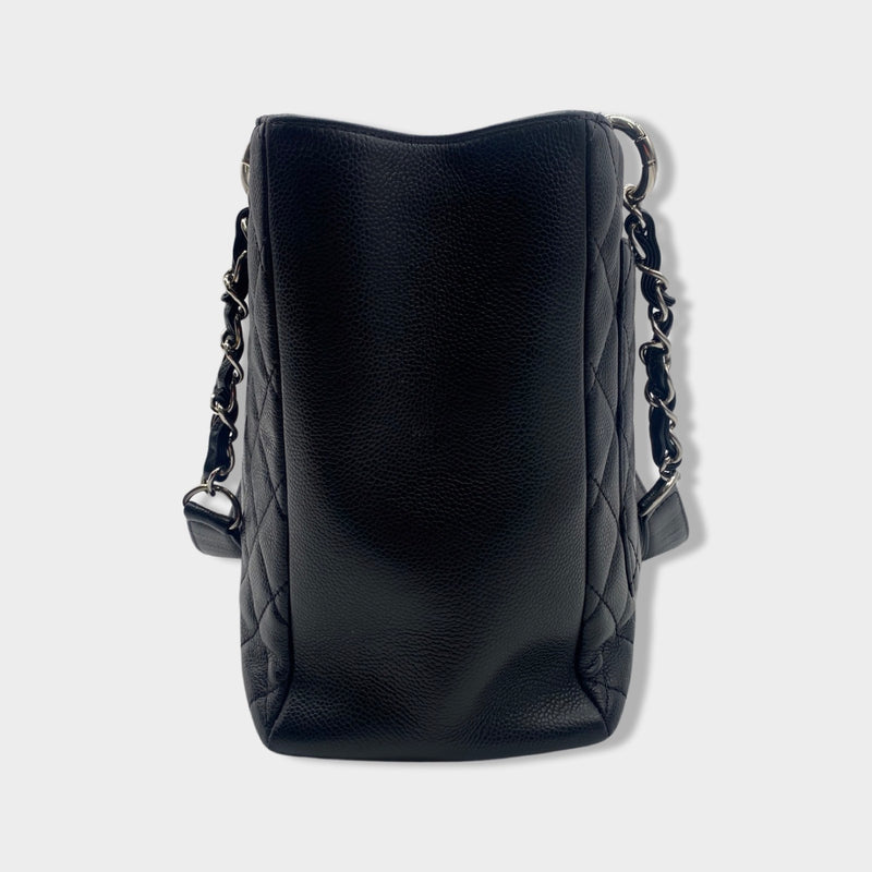 CHANEL CC black grained leather handbag