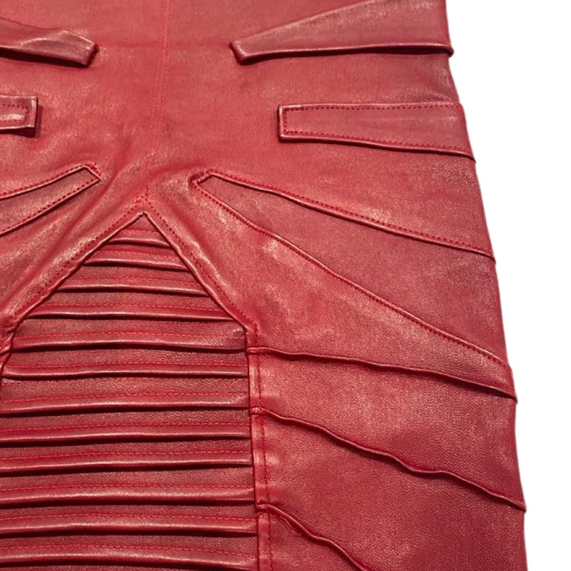 JITROIS red leather mini skirt
