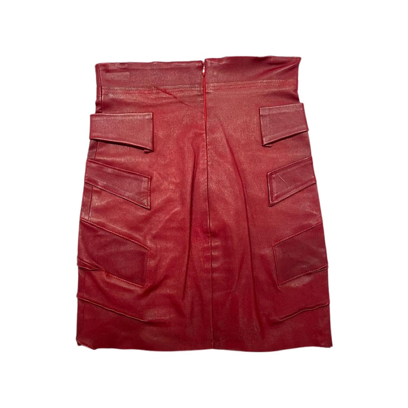 second-hand JITROIS red leather mini skirt | Size XS